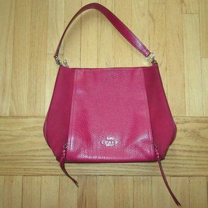 COACH MARLON 77795/OUTLET/PEBBLED LEATHER/HOBO/SHOULDER BAG/DARK PINK!